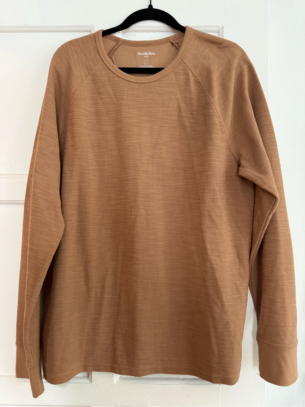 Goodfellow & Co Men's Crewneck Long-Sleeve Shirt - Tan Brown